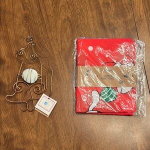 Cat Art Ornament & Cat Dish Towel